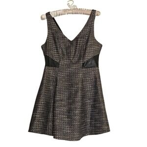 BCBGeneration Women's Empire Waist Office Date Black & White Dress Tweed SIZE 6